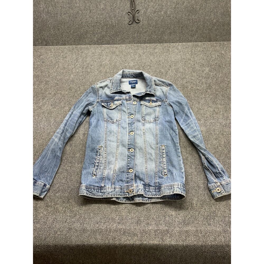 Y2K Arizona Trucker Jean Jacket Women’s Size Small Blue Long Sleeve Button Up